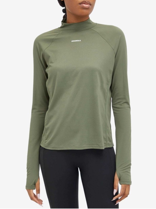 Adanola Tops - adanola khaki green long sleeve base layer top